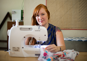 Cassie Neahring sewing