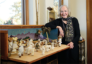 Pat Darcey with her nativity set