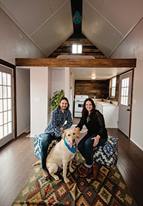 Jill & Corey Hogue in their tiny house