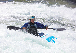 Kayaking the OKC Riversport Rapids, photo courtesy Rick Morris